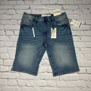 Artful Rebel Jean Shorts Mens 34W Denim Blue Slim Fit Jax Stretch Super Soft NWT